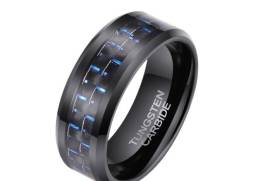 Men's Blue and Black Fiber Tungsten Ring in South , ZAR 1.00