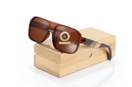 BROWN MIX LAYERED WOODEN UNISEX SUNGLASSES ST21500, ZAR 1.00