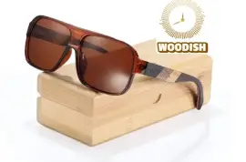 BROWN MIX LAYERED WOODEN UNISEX SUNGLASSES ST21500, ZAR 1.00